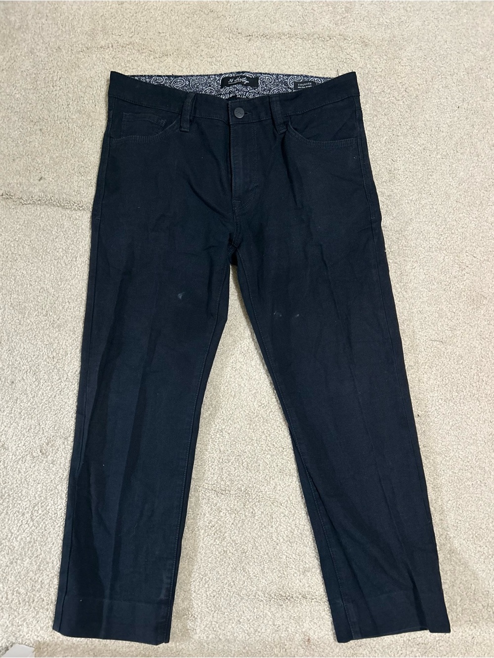34 Heritage Mid Rise Straight Jeans in Black